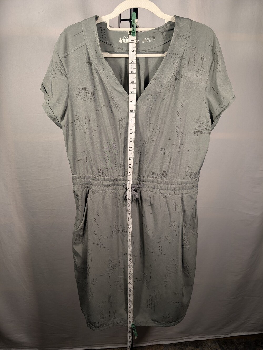 A-141 REI Co-op Women's Travel Dress Large Sage Green Hidden Zip Pocket - Picture 8 of 16